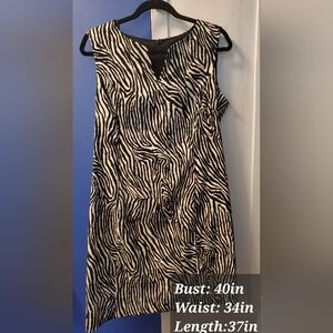 Vintage Style Robbie Bee Black/White Zebra Dress (Size 12, look at Measurements)